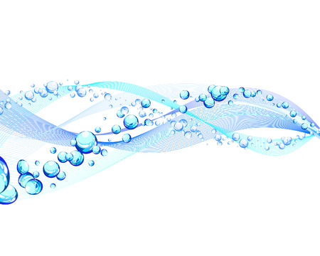 Abstract water vector background with bubbles of airのイラスト素材