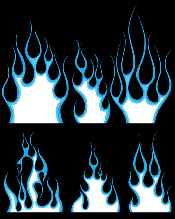 Set of different fire patterns for design useのイラスト素材