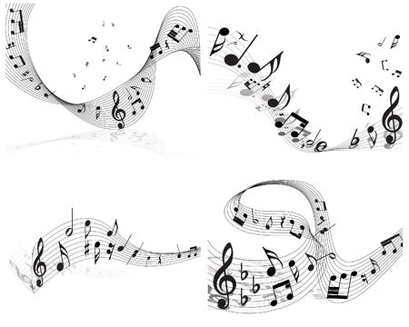 Vector musical notes staff background for design useのイラスト素材