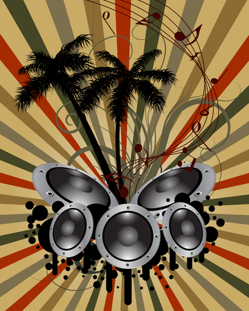 Vector musical notes staff background for design useのイラスト素材