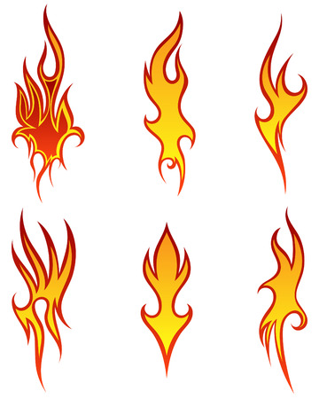Set of different fire patterns for design useのイラスト素材