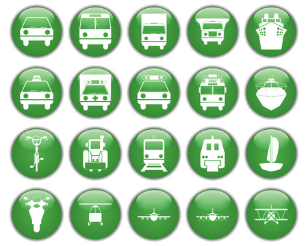 Transportation set of different vector web iconsのイラスト素材