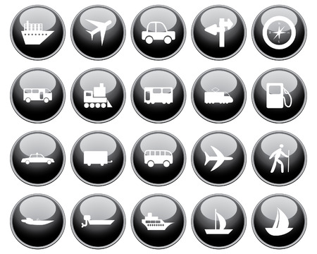 Transportation set of different web iconsのイラスト素材