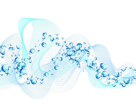Abstract water vector background with bubbles of airのイラスト素材