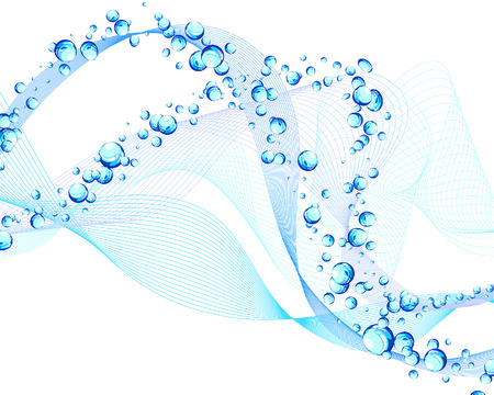 Abstract water vector background with bubbles of airのイラスト素材