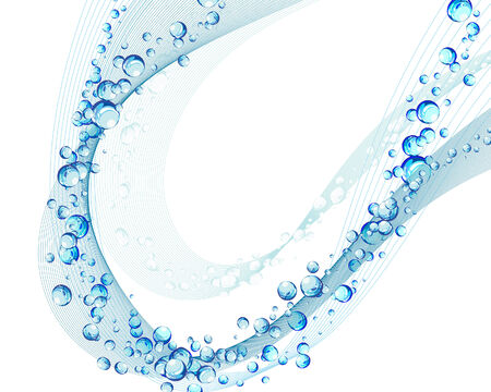 Abstract water vector background with bubbles of airのイラスト素材