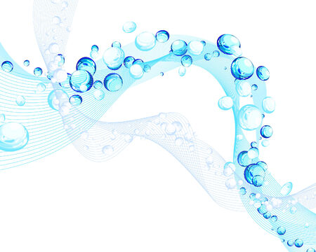 Abstract water vector background with bubbles of airのイラスト素材
