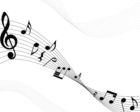 Vector musical notes staff background for design useのイラスト素材