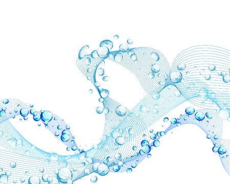 Abstract water vector background with bubbles of airのイラスト素材
