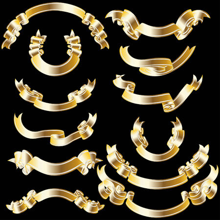 Set of different vector ribbons for design useのイラスト素材