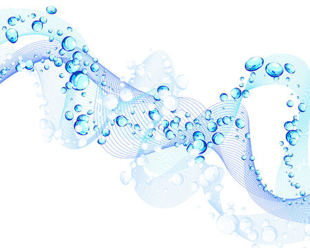 Abstract water vector background with bubbles of airのイラスト素材