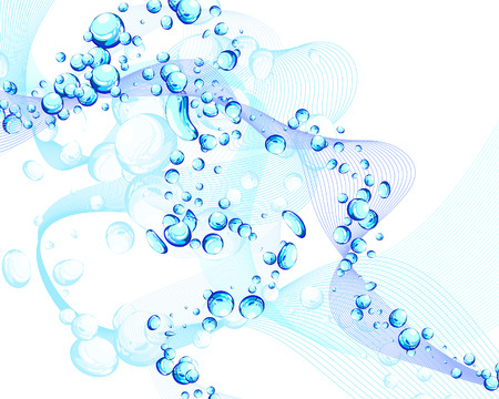 Abstract water vector background with bubbles of airのイラスト素材