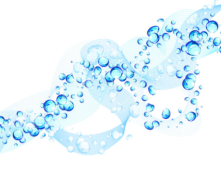 Abstract water vector background with bubbles of airのイラスト素材