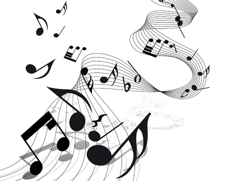 Vector musical notes staff background for design useのイラスト素材
