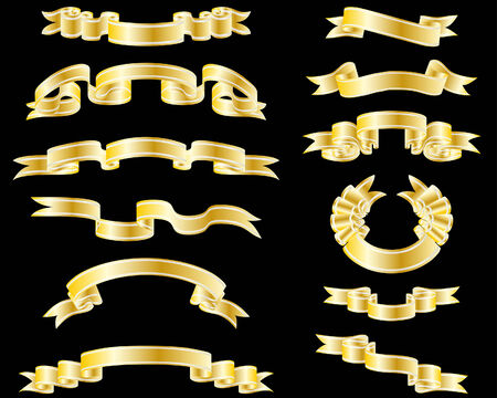 Set of different vector ribbons for design useのイラスト素材