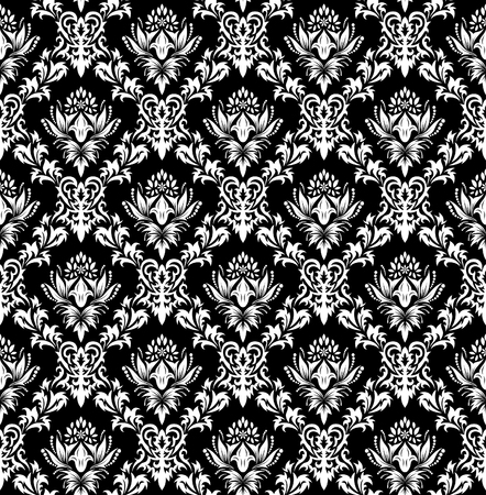Damask seamless vector background.  For easy making seamless pattern just drag all group into swatches bar, and use it for filling any contours.のイラスト素材