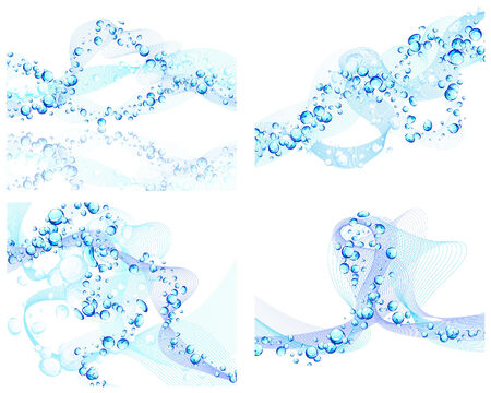 Abstract water vector backgrounds set with bubbles of airのイラスト素材