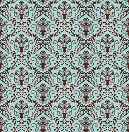 Damask seamless vector background.  For easy making seamless pattern just drag all group into swatches bar, and use it for filling any contours.のイラスト素材
