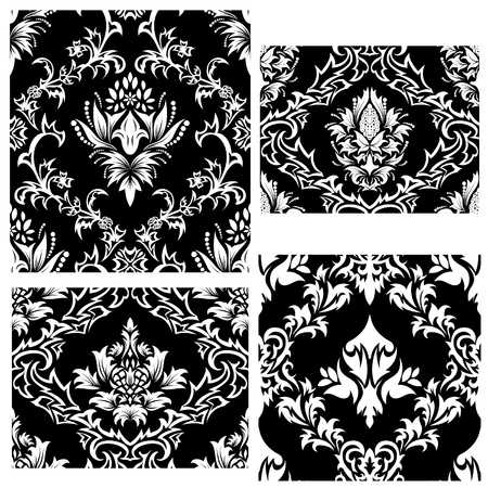 Damask seamless backgrounds set.  For easy making seamless pattern just drag all group into swatches bar, and use it for filling any contours.のイラスト素材