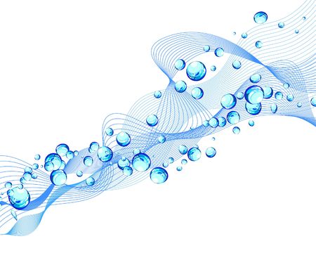 Abstract water vector background with bubbles of airのイラスト素材