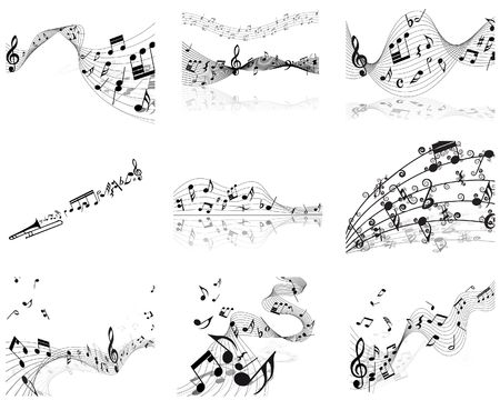  musical notes staff background for design useのイラスト素材