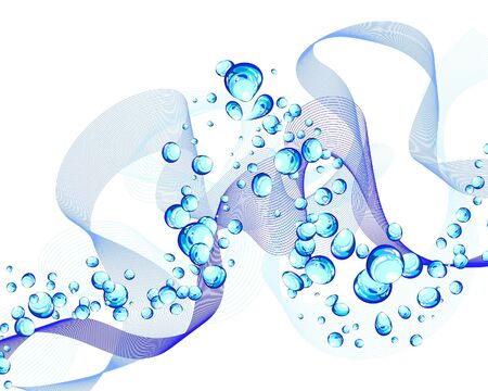Abstract water background with bubbles of airのイラスト素材