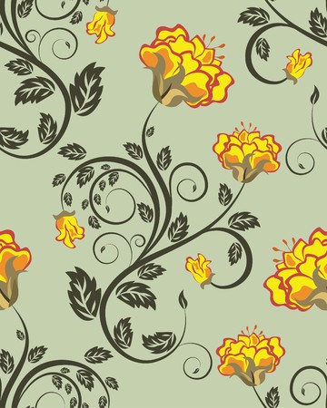Seamless  floral pattern. For easy making seamless pattern just drag all group into swatches bar, and use it for filling any contours.のイラスト素材