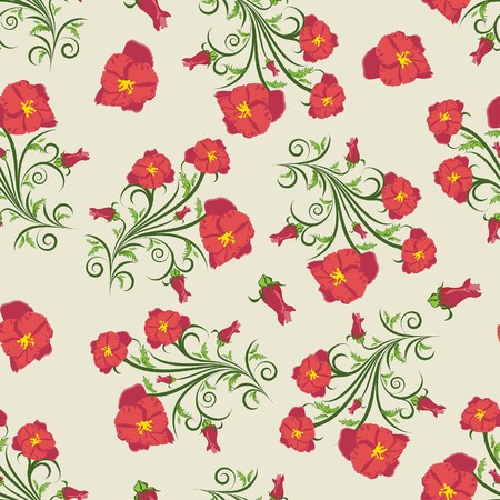 Seamless floral pattern. For easy making seamless pattern just drag all group into swatches bar, and use it for filling any contours.のイラスト素材