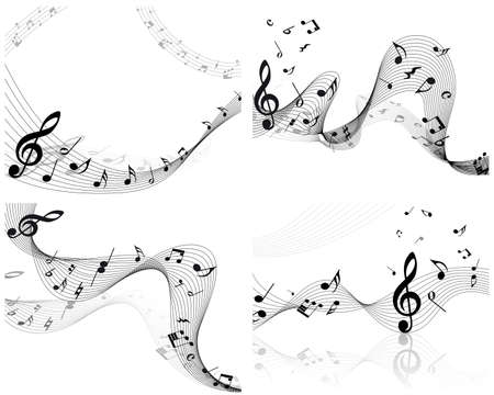  musical notes staff background for design useのイラスト素材