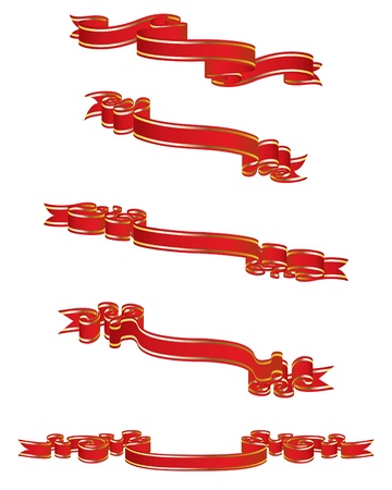 Set of different  ribbons for design useのイラスト素材