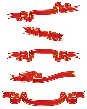 Set of different  ribbons for design useのイラスト素材