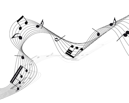   musical notes staff background for design useのイラスト素材