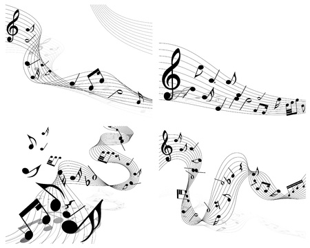  musical notes staff set for design useのイラスト素材