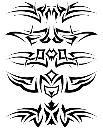 Patterns of tribal tattoo for design use. Vector illustration.のイラスト素材