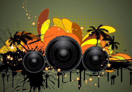Musical grunge background. Vector illustration.のイラスト素材