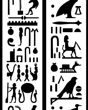 Egyptian seamless hieroglyphs pattern.  For easy making seamless pattern just drag all group into swatches bar, and use it for filling any contours.のイラスト素材
