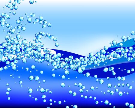 Abstract water vector background with bubbles of airのイラスト素材