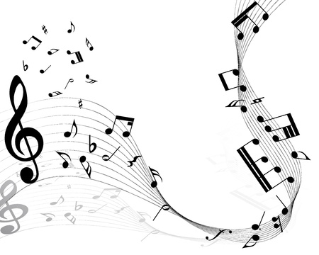 Vector musical notes staff background for design useのイラスト素材