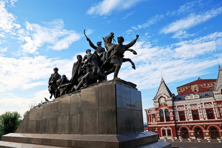 Monument to the outstanding figure of revolution and civil war in Russia to Vasily Chapaevu. 