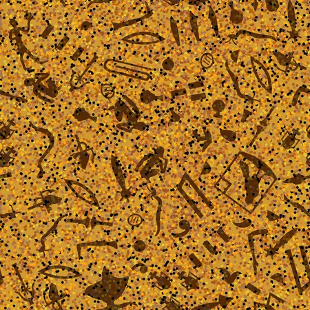 Egyptian seamless hieroglyphs pattern.  For easy making seamless pattern just drag all group into swatches bar, and use it for filling any contours.のイラスト素材