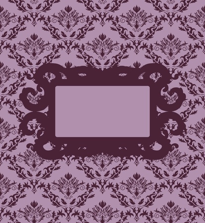 Damask seamless vector pattern with frame.  For easy making seamless pattern just drag all group into swatches bar, and use it for filling any contours.のイラスト素材