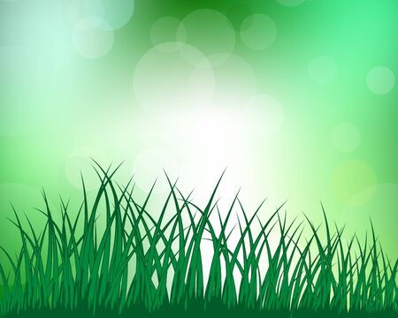 grass silhouettes with blurred background. All objects are separated.のイラスト素材