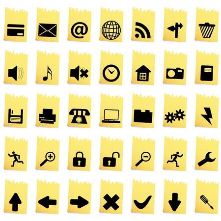 Collection of different icons for using in web designのイラスト素材