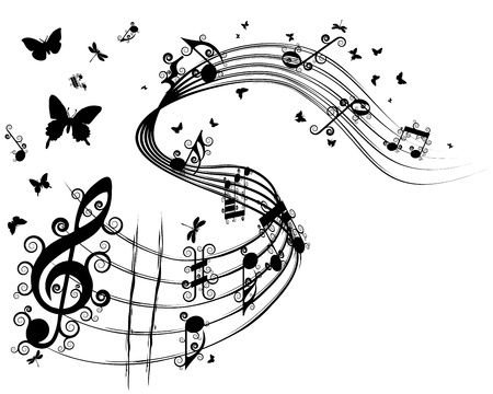 Vector musical notes staff background for design useのイラスト素材