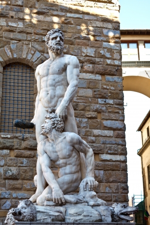 Hercules and Cacus statue near  Palazzo Vecchio. Florence, Italyの写真素材