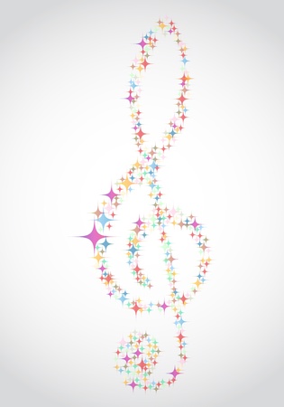 Multicolour  musical notes staff background.のイラスト素材