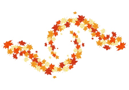 Autumn maples falling leaves background. illustration.のイラスト素材