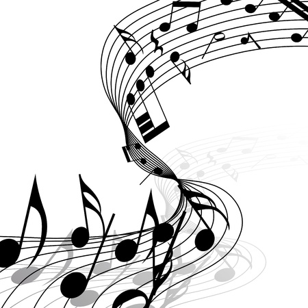 Musical notes staff background with lines. illustration.のイラスト素材