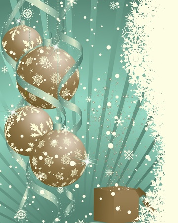 Beautiful Christmas (New Year)retro card.のイラスト素材