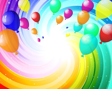 Color balloons in the air. EPS 10 vector illustration with transparency.のイラスト素材